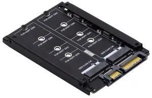 cablecc Dual NGFF B+M Key M.2 SSD Card JOBD Raid0 Span Bridge to 2.5inch SATA Combo HDD Disk Drive Enclosure