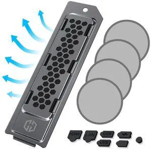 GRAUGEAR PS5 Pro/Slim SSD Heatsink Cover + PS5 Dust Cover Set, Cooling and Dust-Proof Solution for PS5 Console, Compatible with Digital & Disc Edition GRAUGEAR PS5 Pro/Slim SSD Heatsink Cover + PS5 Dust Cover Set, Cooling and Dust-Proof Solution for PS5 Console, Compatible with Digital & Disc Edition