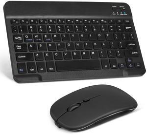 UrbanX Rechargeable Bluetooth Keyboard and Mouse Combo Ultra Compact Slim Full-Size Keyboard and Ergonomic Mouse for Samsung Galaxy S22 S23 Ultra S24 Mac/Desktop/PC/Laptop/Tablet - Black