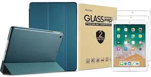 ProCase iPad Air 1st 2013 Teal Slim Hard Shell Case Bundle with 2 Pack iPad 9.7 2018 & 2017 / iPad Pro 9.7 / iPad Air 2 / iPad Air Tempered Glass Screen Protectors