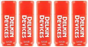 Delkin Devices 3.0 32GB USB Flash Drive - Plug & Play, Ultra-Fast Data Transfer, Up to 60MB/s Read | Data Storage and Transfer (5-Pack)
