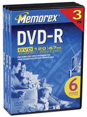 Memorex 4.7GB DVD-R Media (3-Pack)