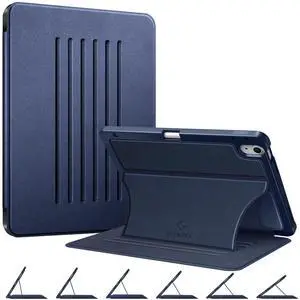Fintie Magnetic Stand Case for iPad Air 11-inch M3 (2025) / M2 (2024), iPad Air 5th (2022) / 4th Generation (2020) 10.9 Inch - Multiple Angles Shockproof TPU Cover with Pencil Holder, Navy