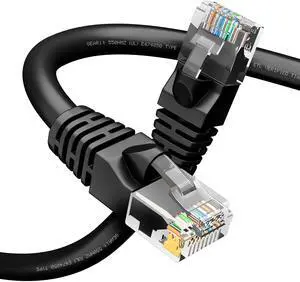 GEARit Cat 6 Ethernet Cable (1-Pack 100 Feet) Cat6 Network Patch, 10Gbps, RJ45, Snagless Cord, Gold-Plated Connectors, Internet for PC, TV, Tablet, Router, Printer, Servers, IT Data Center - Black GEARit Cat 6 Ethernet Cable (1-Pack 100 Feet) Cat6 Network Patch, 10Gbps, RJ45, Snagless Cord, Gold-Plated Connectors, Internet for PC, TV, Tablet, Router, Printer, Servers, IT Data Center - Black