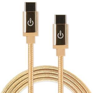 CableLinx Elite 72" USB-C to USB-C Charge & Sync Braided Cable for ChargeHub - Compatible with Samsung Galaxy S9/S8 Plus Note, Moto Z/Z2, LG V30/V20, Google Pixel XL, USB C Devices (Gold Dust)
