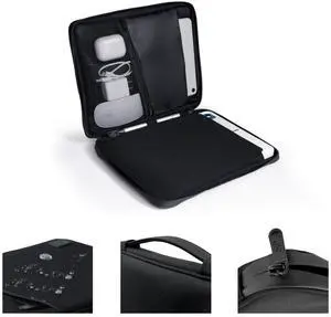 eiP 8-11 inch Waterproof Slim Tablet Carring Case with Handle Sleeve Bag for iPad Pro 11 inch/iPad 7/8/9 10.2 inch/iPad Air 5,4 10.9 inch/Pixel Tablet/Samsung Tab, Fit Keyboard and Pen, Black