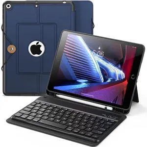 INFILAND for iPad 9th Generation Case with Keyboard 10.2 Inch iPad 9th/8th/7th Gen, Folio Cover with Pencil Holder, Slim Protective Detachable Keyboard Case for Apple iPad (Navy) INFILAND for iPad 9th Generation Case with Keyboard 10.2 Inch iPad 9th/8th/7th Gen, Folio Cover with Pencil Holder, Slim Protective Detachable Keyboard Case for Apple iPad (Navy)
