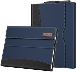 Fintie Case for 13 Inch Microsoft Surface Pro 11/10/9 - Multiple Angle Viewing Portfolio Business Cover with Pocket & Stylus Holder, Compatible with Type Cover Keyboard, Navy/Black