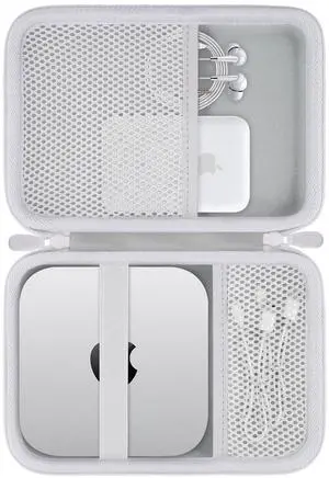 co2CREA Hard Case Compatible with Apple 2024 Mac Mini Desktop Computer M4 chip / M4 Pro chip (White Case)
