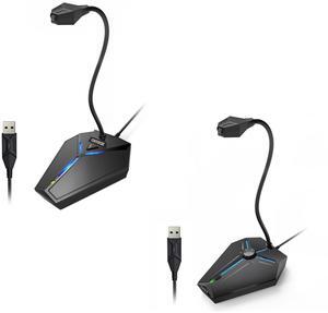 CMTECK USB Computer Microphone, Plug &Play Desktop Omnidirectional Condenser PC Laptop Mic, Mute Button with LED Indicator, Compatible with Windows/Mac, Ideal for YouTube, Skype, Recording, Games