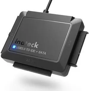 Inateck USB 3.0 to IDE/SATA External Hard Drive Reader Applicable to 2.5"/3.5" HDD/SSD, with 12V/2A Power Supply, SA03001