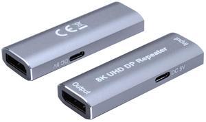 Bytecc 8k Displayport Repeater,Displayport Amplifier Repeater,DP Signal Booster Support Audio Formats DTS-HD/Dolby truehd/DTS/Dolby-ac3 / DSD (Gray DP 1.4)