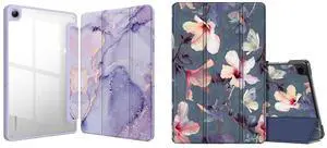 Fintie Case for Samsung Galaxy Tab A9 Plus 11 Inch 2023 Model (SM-X210/X216/X218), Shockproof Cover with Clear Transparent Back Shell + Ultra Thin Lightweight Hard Back Shell Tri-Fold Stand Cover