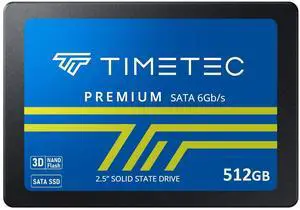Timetec 512GB SSD 3D NAND SATA III 6Gb/s 2.5 Inch 7mm (0.28") Read Speed Up to 550 MB/s SLC Cache Performance Boost Internal Solid State Drive for PC Computer Desktop and Laptop (512GB)