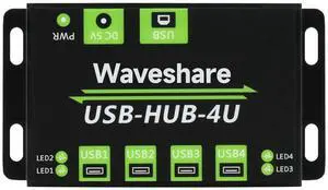 Waveshare Industrial Grade USB HUB Extending 4X USB 2.0 Ports Suitable for Industrial/Office Environments with Higher Level Device Requirements