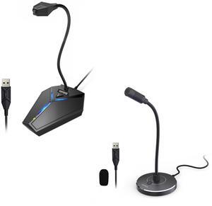 CMTECK USB Computer Microphone, Plug &Play Desktop Omnidirectional Condenser PC Laptop Mic, Mute Button with LED Indicator, Compatible with Windows/Mac, Ideal for YouTube, Skype, Recording, Games