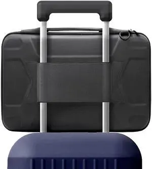 Hard Case Laptop Travel Bag for 13" and 14" inch Computers/MacBooks with Luggage Sleeve - Carrying Handle, Padded Shoulder Strap (Black)