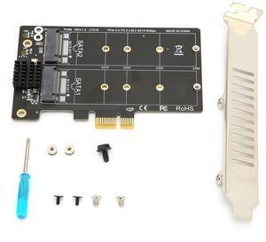 Adapter Card M.2 SATA to PCI?E Dual Disk Array Card Transmission Stability Expansion Card, Support PCI-E X1 / X4 / X8 / X16, for Windows, for Linux
