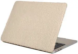 ADARA STYLE Compatible with MacBook Pro 13 inch Case 2016-2022, A2338 M1 M2/A2289/A2251/A2159/A1989/A1706 with Touch Bar & Touch ID, Plush Sherpa Hard Shell Case, Ivory