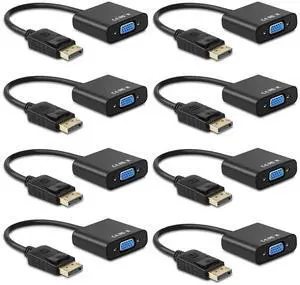 Ankey Display Port to VGA Adapter,8 Pack Gold-Plated DisplayPort DP to VGA Converter (Male to Female) for Computer, Desktop, Laptop, PC, Monitor, Projector, HDTV