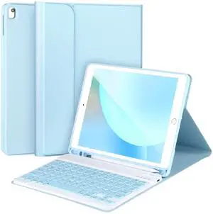 Keyboard Case for iPad 9/8/7th Gen 10.2'',Case with Keyboard ipad 10.2 inch,Keyboard for iPad 9th Gen,Detachable Bluetooth Keyboard for iPad 10.2,iPad Keyboard Case 9th Gen with Pencil Holder,Blue