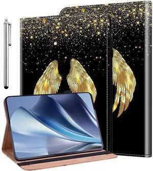 ALILANG Case for Kindle Fire HD 10 & 10 Plus Tablet (13th/11th Generation, 2023/2021 Release) 10.1", Shockproof Folding Stand Cover for  Fire Hd 10 Tablet Case-Gold Wings