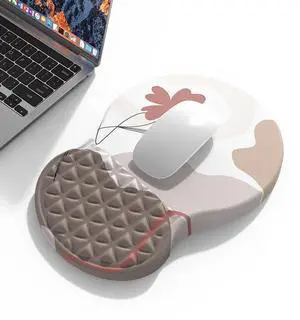 PYEDCA Floral Mouse Pad Wrist Support, Ergonomic Mouse Pad with Wrist Rest, Memory Foam & Non-Slip PU Base, Pain Relief Mouse Pads for Desk, Office & HomeMorandi Flower