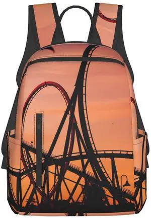 bassyil Roller Coaster Backpack Bookbag Laptop Backpacks Multipurpose Daypack For Boys Girls School Men Women Picnic Travel Hiking