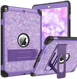 BENTOBEN for iPad 9th Generation Case with Kickstand, iPad 8th / 7th Generation Case Glitter Sparkly 3 Layers Shockproof Full Body Protective Girls Tablet Cover for iPad 10.2" 2021/2020/2019,Purple