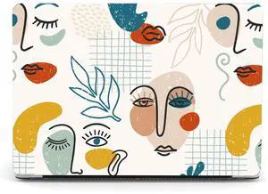 Berkin Arts for MacBook Pro 16 Inch Cover A3403 A3186 A2991 A2780 A2485 (2024-2021) with M4/M3/M2/M1 Pro/Max Chip with Keyboard Cover & Screen Protector Naive Art Trendy Face Illustrated
