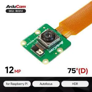 Arducam for Raspberry Pi Camera Module 3, 12MP IMX708 75deg(D) Autofocus Pi Camera V3, 15-22pin FFC Cable