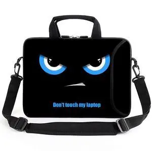 ARIYIDA 17" Shoulder Bag Adjustable shoulder strap Laptop sleeve Carrying case with mouse and power adapter storage bag (Blue Eyes-1)