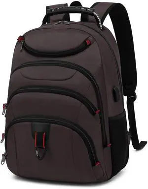 Boavan Laptop Backpack for men, 15.6 inch Laptop Bag with USB Port, Waterproof Travel Work Backpack Purse, Anti-Theft Teacher Nurse Doctor Casual Bookbags Office Business backpack,Coffee