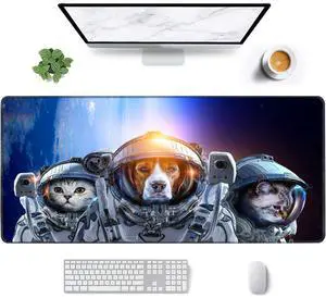 Desk Mat, Large Extended Gaming Mouse Pad XXL(35x15.7Inch w/Brilliant Design Big Mouse Mat Pad with Stitched Edges Waterproof Keyboard Mousepads for Work, Game (Trip tospace)