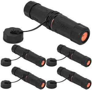 ANMBEST 5PCS Shielded RJ45 CAT6A Waterproof Connector IP68 Cat5/5e/6 8P8C Ethernet LAN Cable Coupler Female to Female Outdoor Network Adapter with Waterproof Dustproof Cap Cover for Outdoor Network