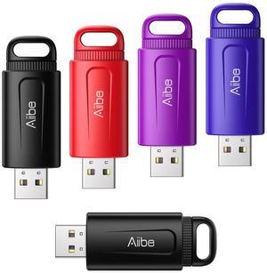 Aiibe 64GB USB Flash Drive 5 Pack 64GB Flash Drive Thumb Drive USB 2.0 Memory Stick Pen Drive Jump Drives 64GB USB Drive (64Gx5, Colorful)