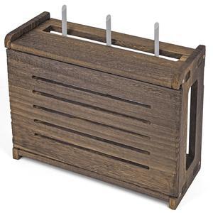 BEARUT Wooden Router Shelf Wall Mount WiFi Router Storage Box Modem Cable Router Cover Organized Power Strip Cable Management Hider Rack Need Assembly 14.9 * 9.8 * 5.4 in (L* H * W)