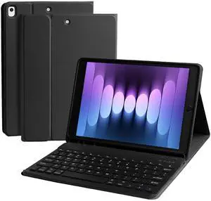 Keyboard Case for iPad 10.2" 9th 8th 7th Generation, Built-in Pencil Holder - Detachable Bluetooth Keyboard with Pencil Holder for iPad Pro 10.5" / iPad Air 3rd Gen-Black