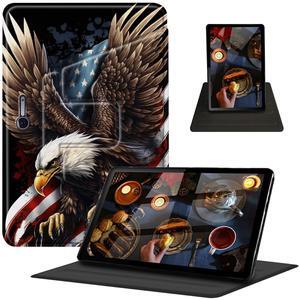 Case for 12.3" Microsoft Surface Pro 7/Pro 6/Pro 5/Pro 4, 360 Degree Rotating Swivel Stand PU Leather Cover with Auto Wake Sleep for Surface Pro 7 Plus, USA Flag Eagle