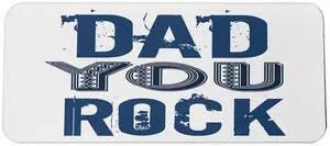 Ambesonne Dad You Rock Computer Mouse Pad, Monochrome Grunge Style Lettering on a Plain Background, Rectangle Non-Slip Rubber Mousepad Large, 31" x 12" Gaming Size, Night Blue Violet Blue