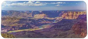 Ambesonne Canyon Computer Mouse Pad, Aerial View of Epic Grand Canyon Activity of River Stream Over Rock Plateau Print, Rectangle Non-Slip Rubber Mousepad Large, 31" x 12" Gaming Size, Blue Tan
