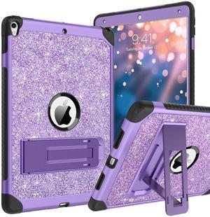 BENTOBEN for iPad Air 3 Case 2019, iPad Pro 10.5 Case 2017, Heavy Duty 3 in 1 Shockproof Rugged Protective Hybrid PC TPU Bumper Kickstand Glitter iPad Air 3rd Gen Girls Women Kids Tablet Cover,Purple