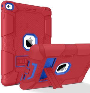 BENTOBEN iPad Air 2 Case, [Hybrid Shockproof Case] with Kickstand Rugged Triple-Layer Shock Resistant Drop Proof Case Cover for iPad Air 2 (A1566 A1567) 2014 Released,Red/Blue