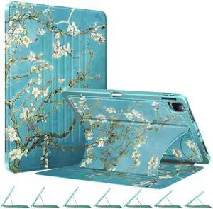 CaseBot Magnetic Case for iPad Pro 12.9-inch 6th Generation 2022, Multiple Angle Shockproof Rugged Stand Case, Soft TPU Back Cover w/Pencil Holder, Also Fit iPad Pro 12.9" 5th/4th/3rd Gen, Blossom