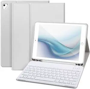APHBZGE for iPad 6/5th Generation Case with Keyboard 2018/2017,Detachable Bluetooth Keyboard case for iPad Air 2/1,iPad Keyboard Case 9.7 inch with Pencil Holder,Square Keycaps,Gray