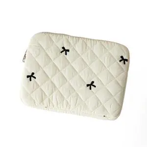Attria Cute Bow Graphic Carrying Laptop Bag Y2K Preppy Laptop Sleeve Case Bag Kawaii Pad Computer Protect Case Pouch (13-14 inch,White)