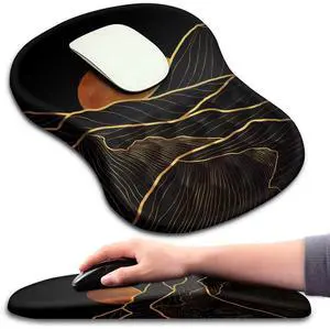 KUOSGM Mouse Pad Wrist Support, Ergonomic Mouse Pad with Massage Dot, Comfortable Computer Mouse Pad for Laptop, Wrist Rest Pain Relief Mousepad with Non-Slip PU Base for Office & Home, 12 x 8 in