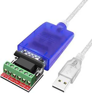 Buacoz USB to RS485 RS422 Converter Cable,(16.4 Feet) with FT232 Chip Industrial Adapter 9-pin Serial Port Connector Supports Win9 8 7/XP/ista/Mac/Linux