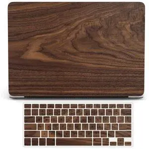 Bandless Case Compatible with MacBook Pro 16 inch 2020 2019 Release A2141 with Touch Bar/Touch ID, Plastic Laptop Hard Shell Protective Case & Keyboard Cover Skin - Wood Grain