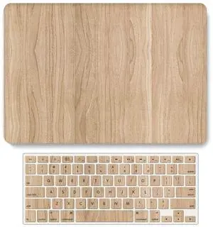 Case Compatible with MacBook Pro 15 inch 2019 2018 2017 2016 Release A1990 A1707, Plastic Hard Case Cover + Keyboard Protector for MacBook Pro 15 with Touch Bar & Touch ID - Wood Grain